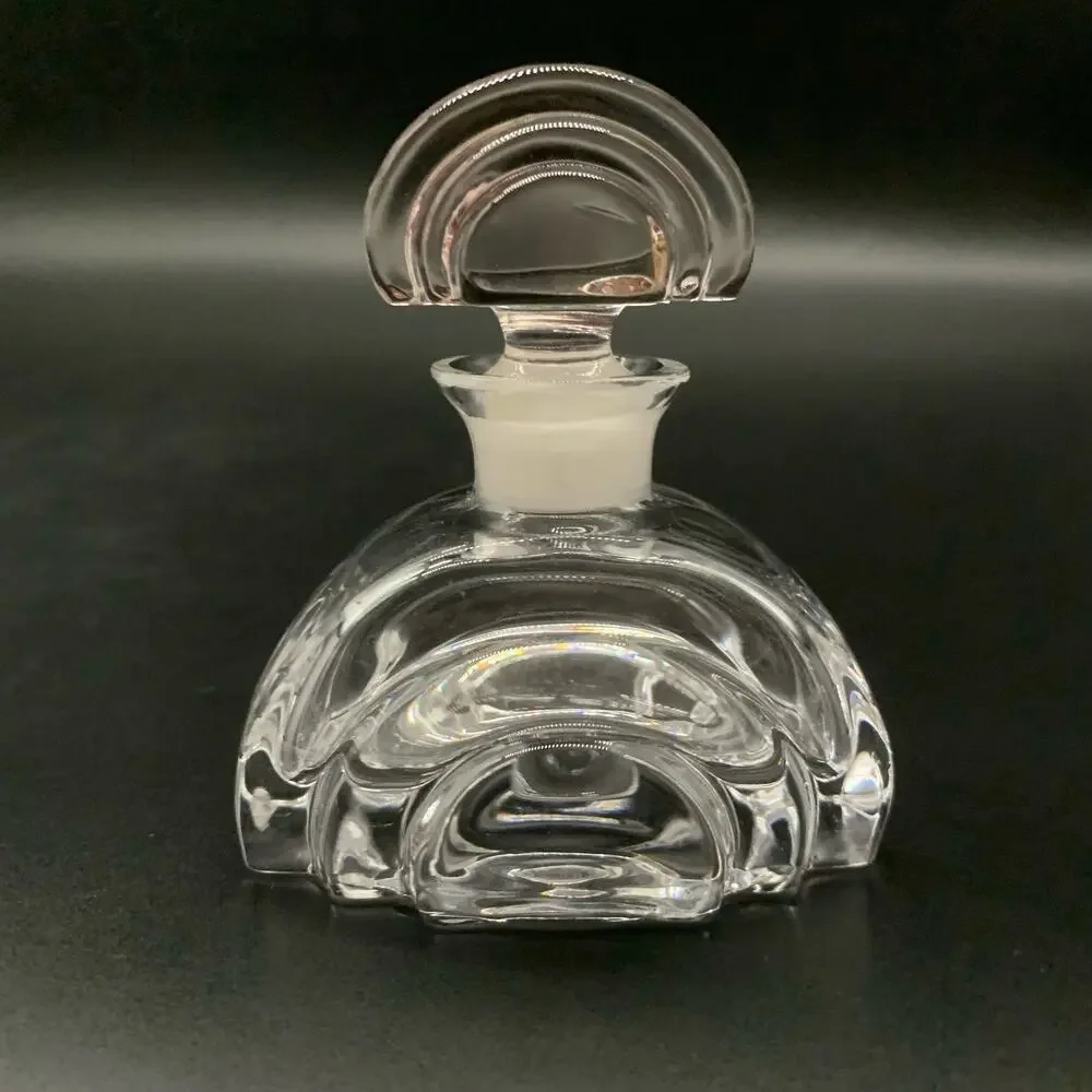 Collezione Glass Line Italy Art Deco Style Genuine Lead Crystal Bottle Pink Lid - Picture 4 of 11